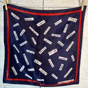 Scarf bicentennial, presidents name, scarf, blue red white patriotic novelty ￼